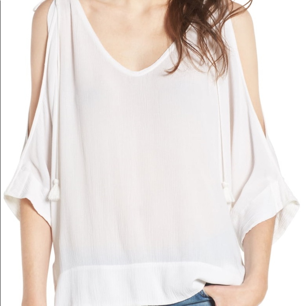 Ella moss white Katella Cold Shoulder Top blouse